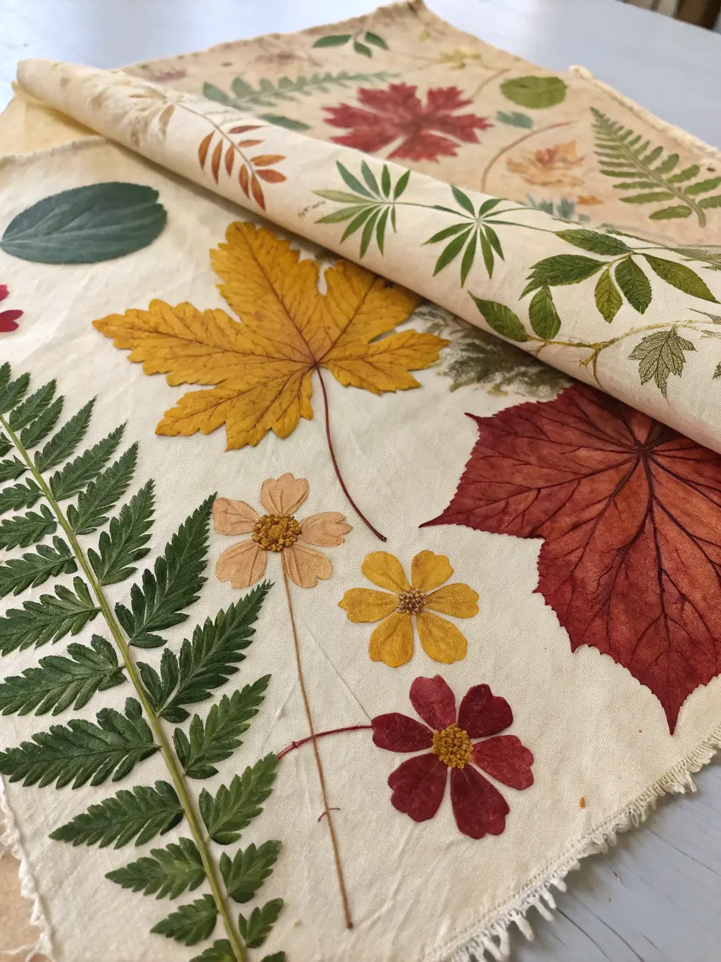 A close-up shot of various dye plants arranged artistically, showcasing their vibrant colors and textures, emphasizing the beauty and diversity of these natural resources.